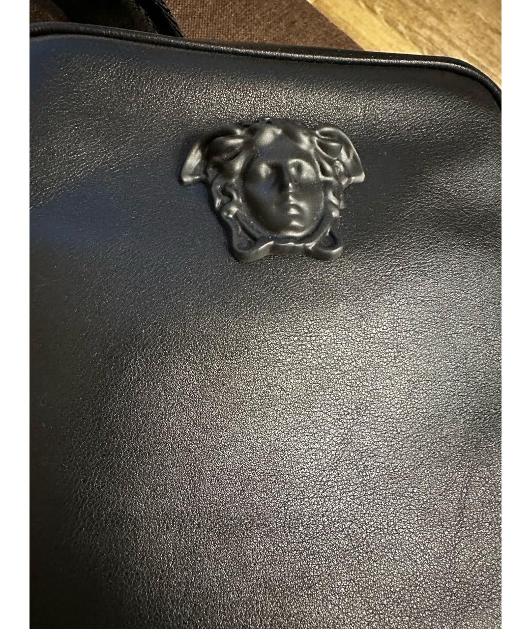 VERSACE Черная кожаная сумка на плечо, фото 5