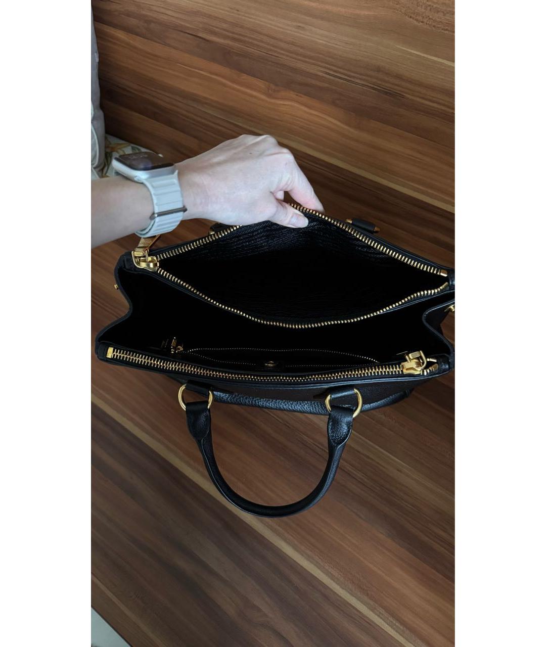 PRADA Черная кожаная сумка тоут, фото 3