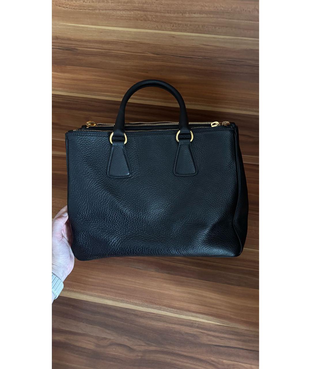 PRADA Черная кожаная сумка тоут, фото 2