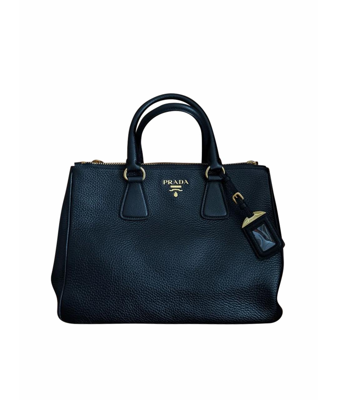 PRADA Черная кожаная сумка тоут, фото 1