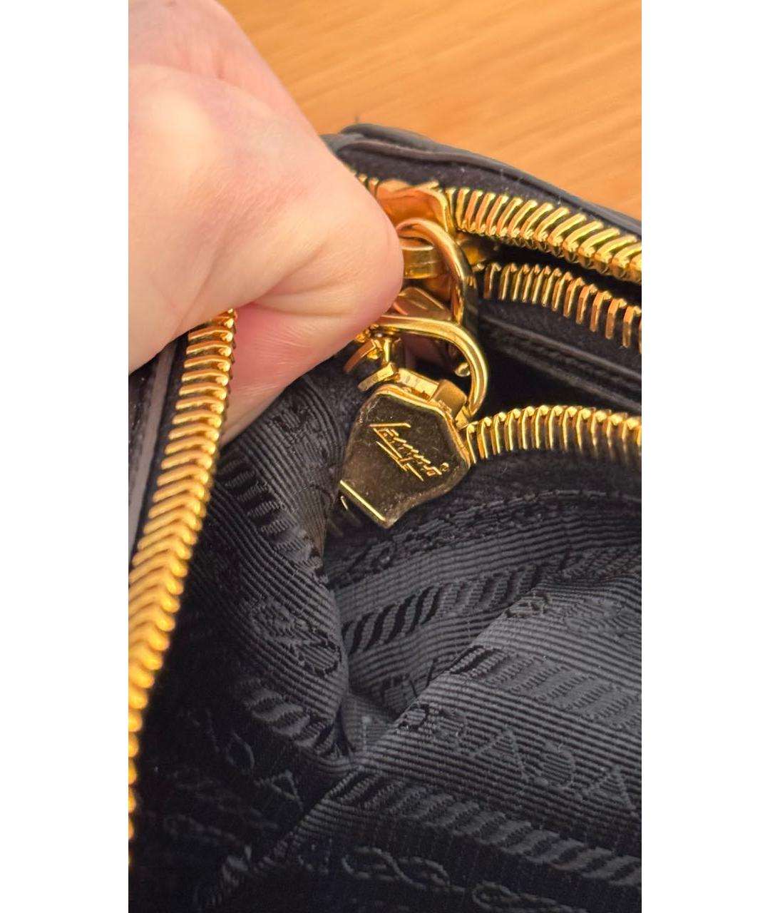 PRADA Черная кожаная сумка тоут, фото 6