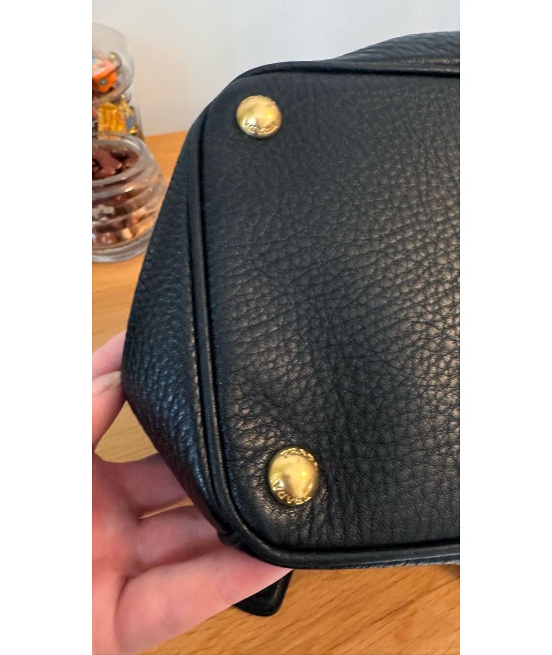 PRADA Черная кожаная сумка тоут, фото 7