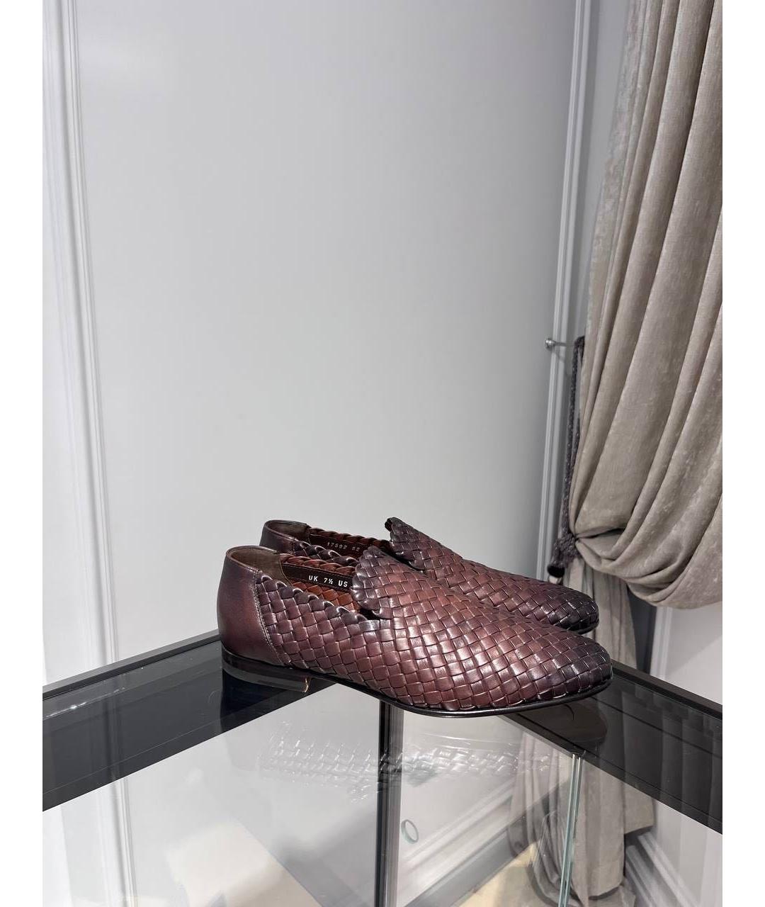 SANTONI Коричневые кожаные туфли, фото 2