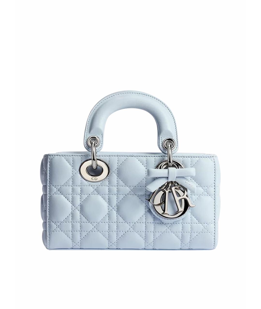 CHRISTIAN DIOR Голубая кожаная сумка через плечо, фото 1