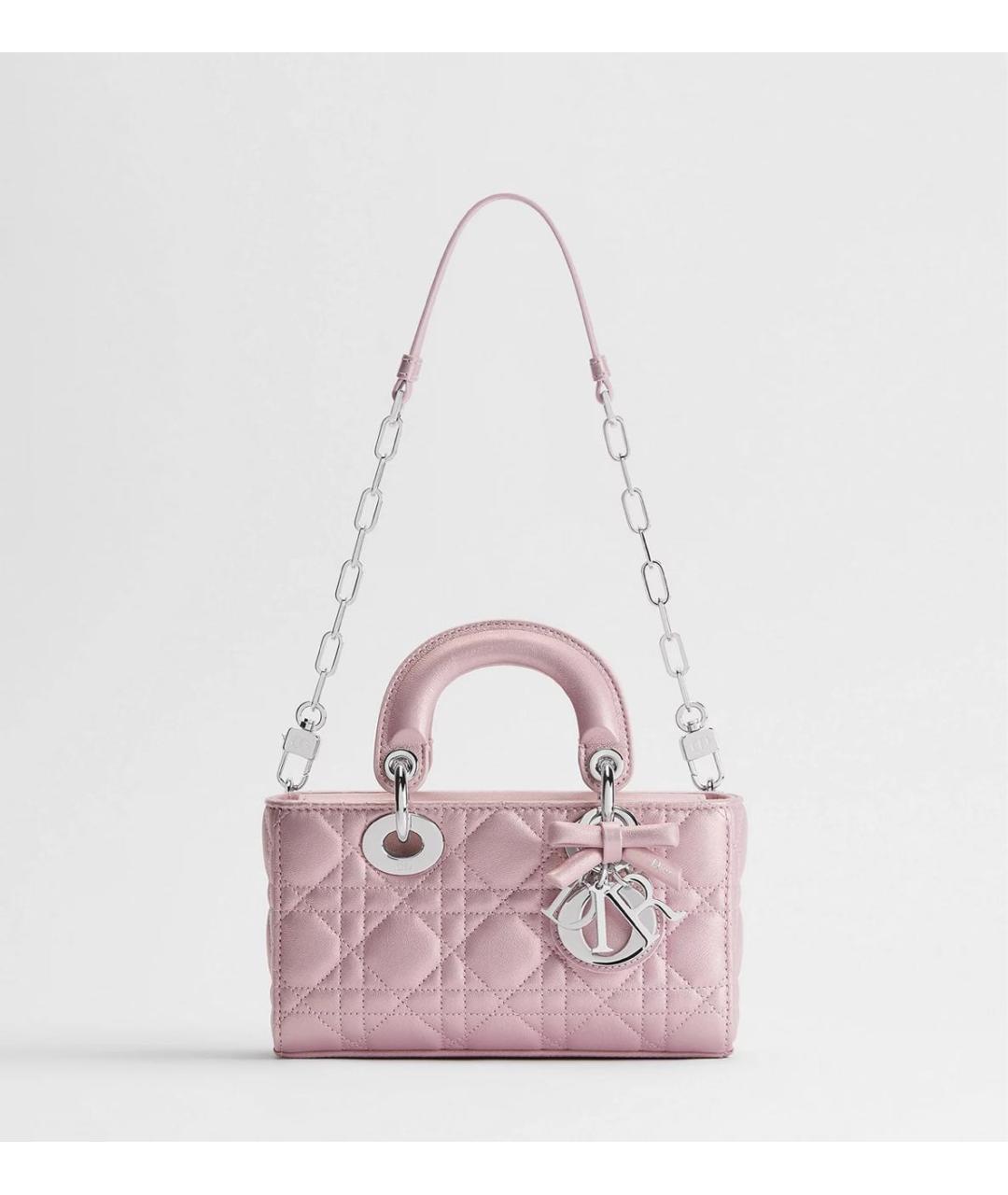 CHRISTIAN DIOR Розовая кожаная сумка через плечо, фото 4