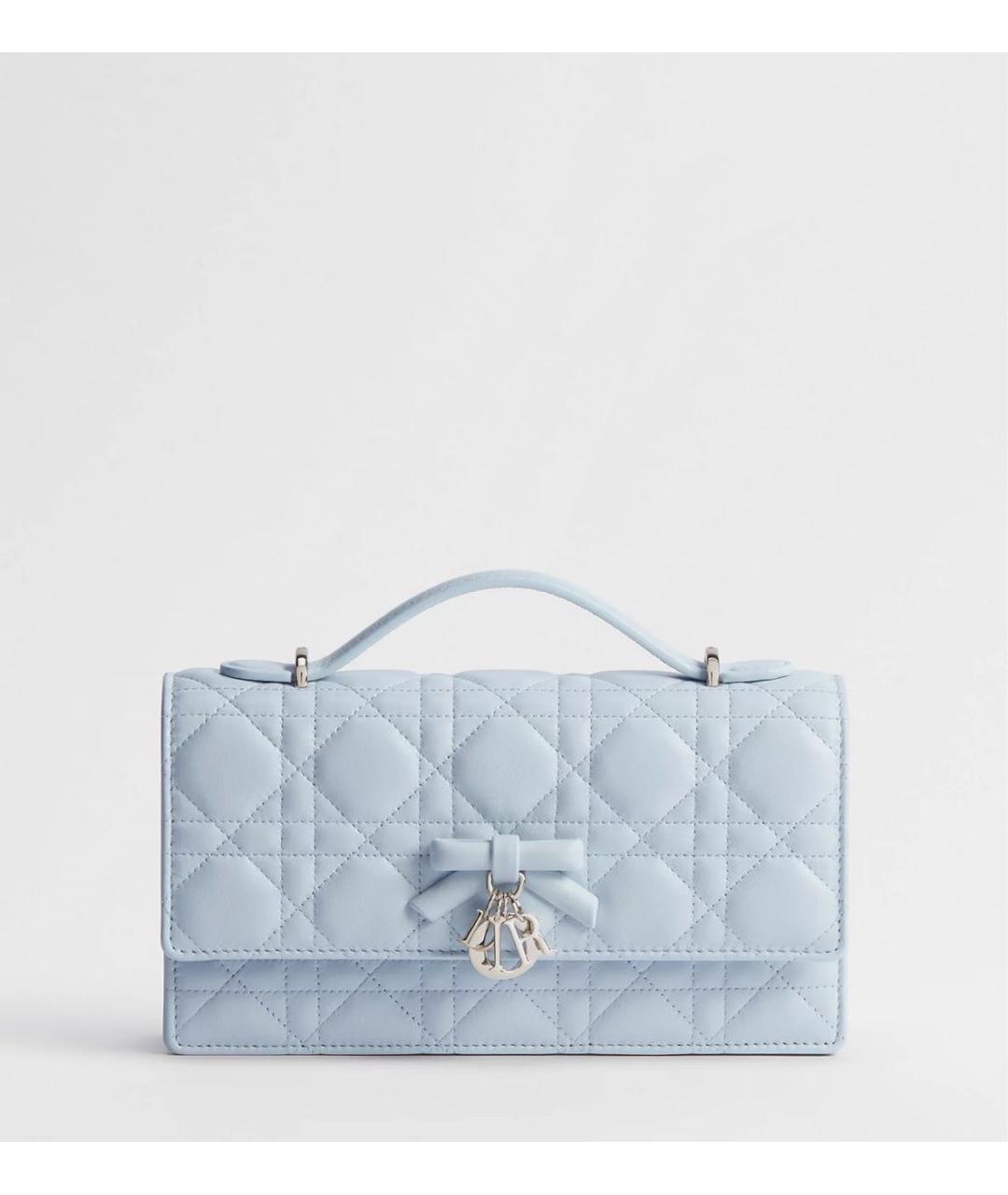 CHRISTIAN DIOR Голубая кожаная сумка через плечо, фото 5