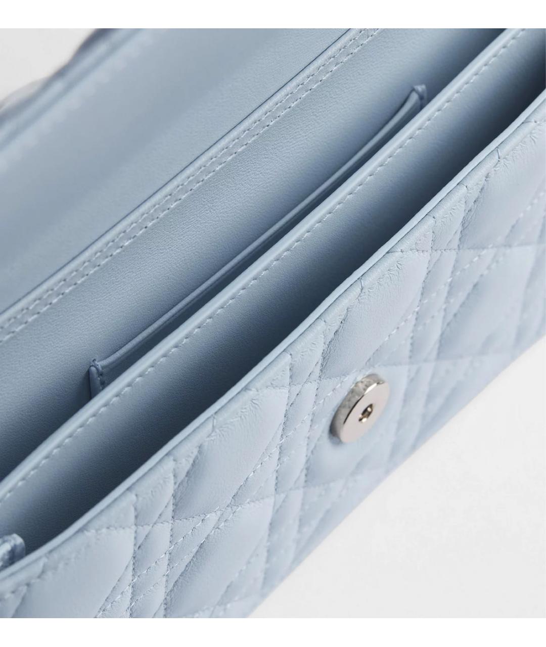 CHRISTIAN DIOR Голубая кожаная сумка через плечо, фото 3