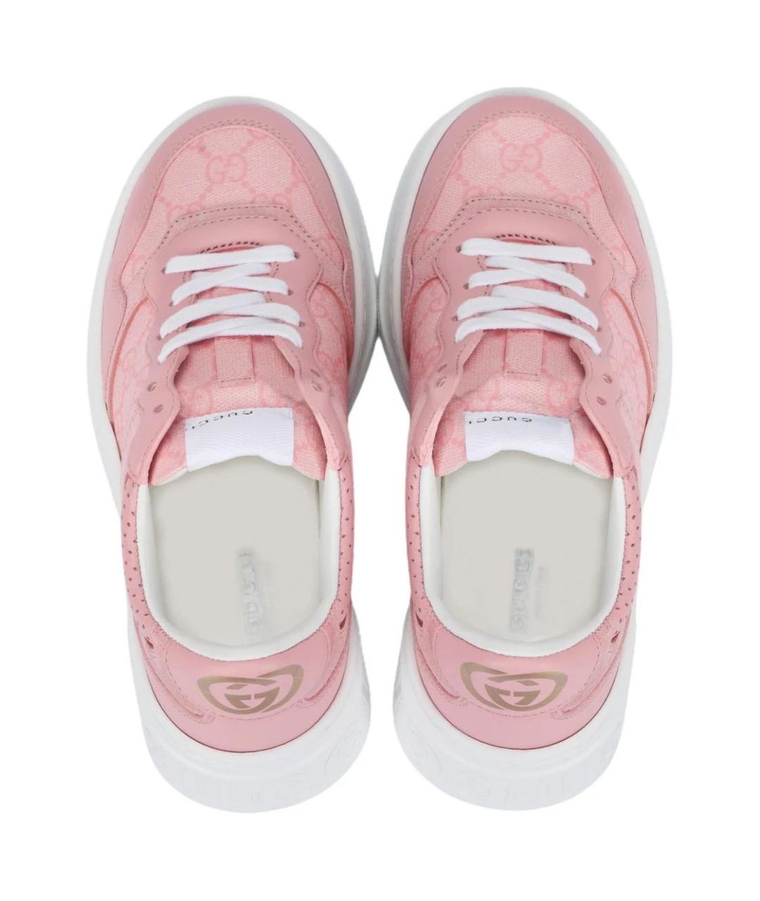 GUCCI Розовые кожаные кеды, фото 3