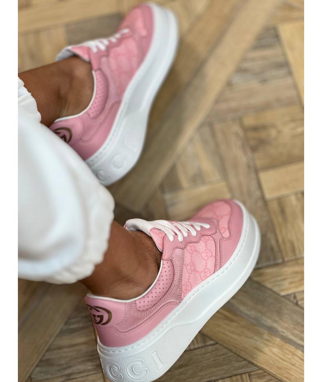 GUCCI Розовые кожаные кеды, фото 6