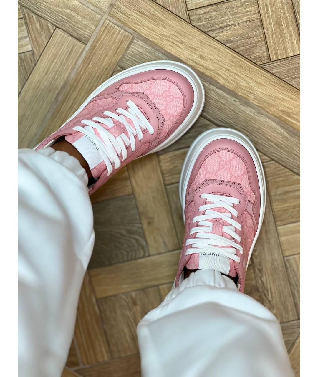 GUCCI Розовые кожаные кеды, фото 8