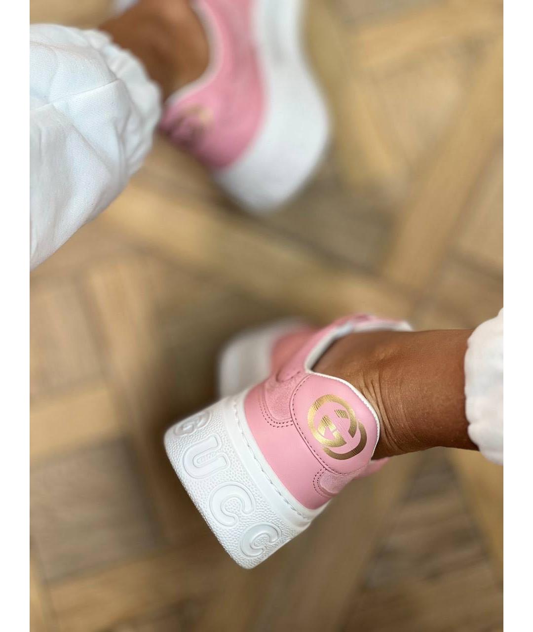 GUCCI Розовые кожаные кеды, фото 7