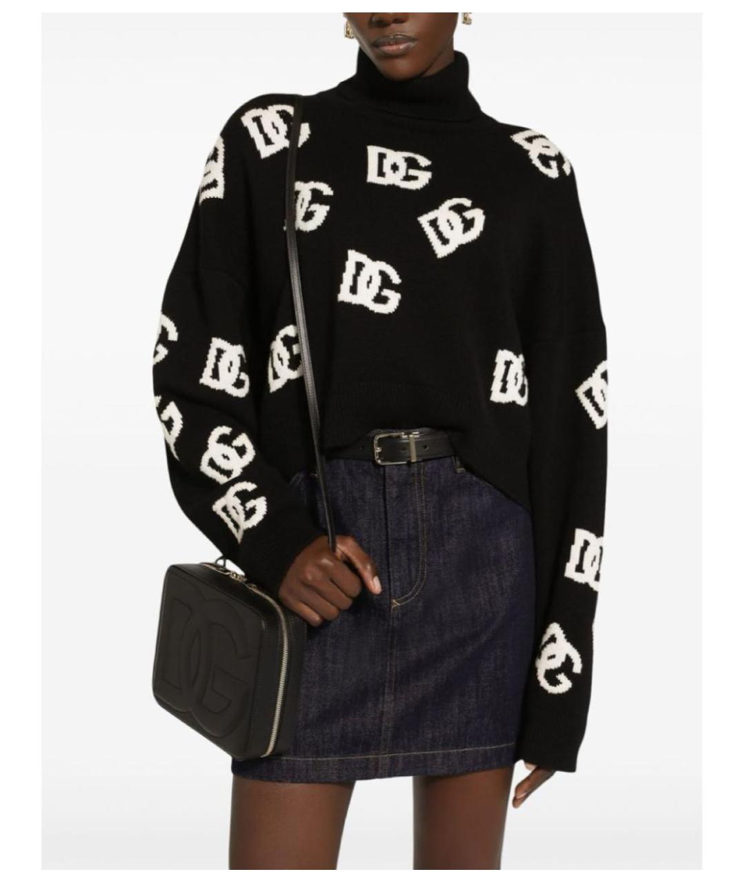 DOLCE&GABBANA Черный хлопковый джемпер / свитер, фото 4