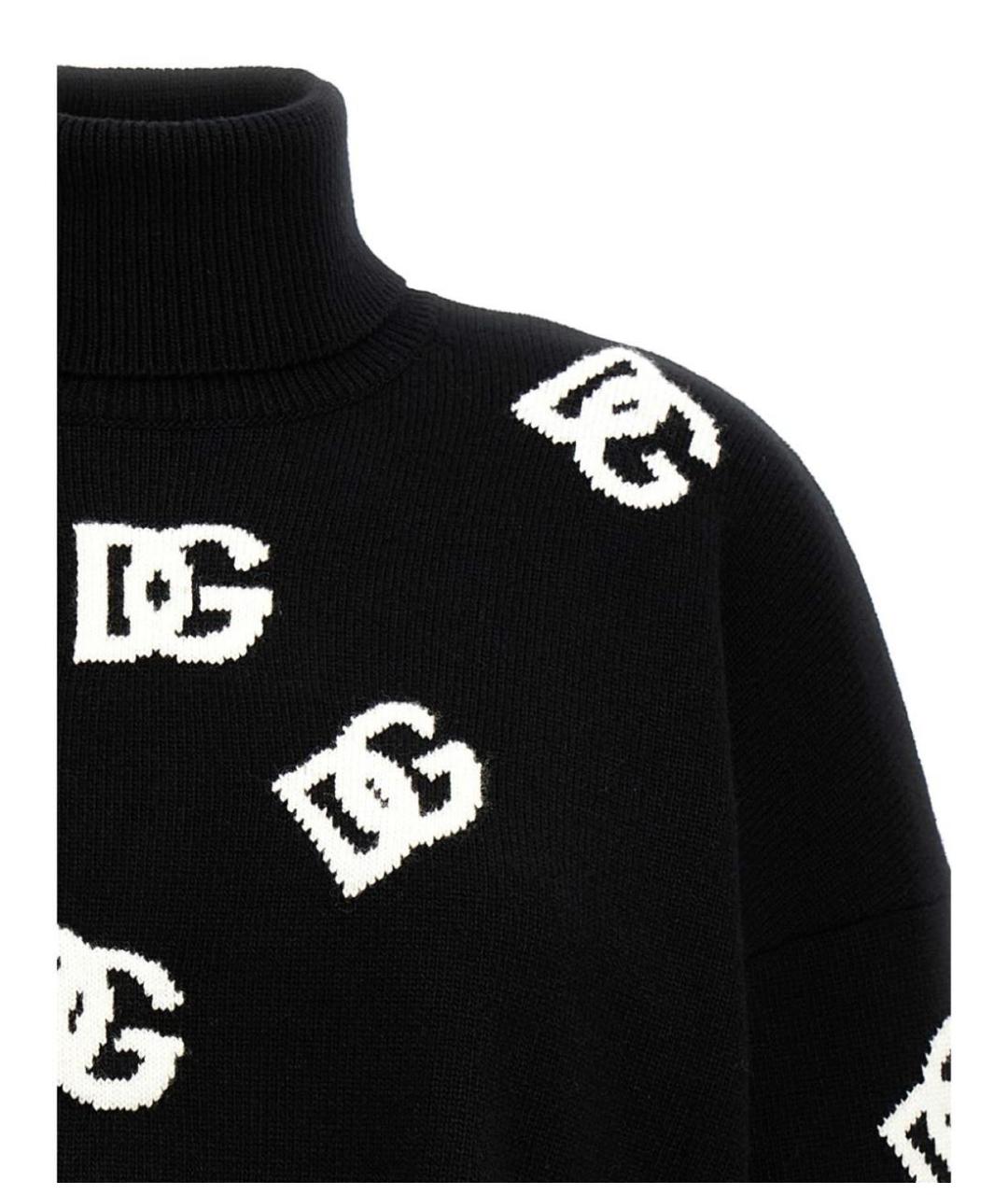 DOLCE&GABBANA Черный хлопковый джемпер / свитер, фото 7