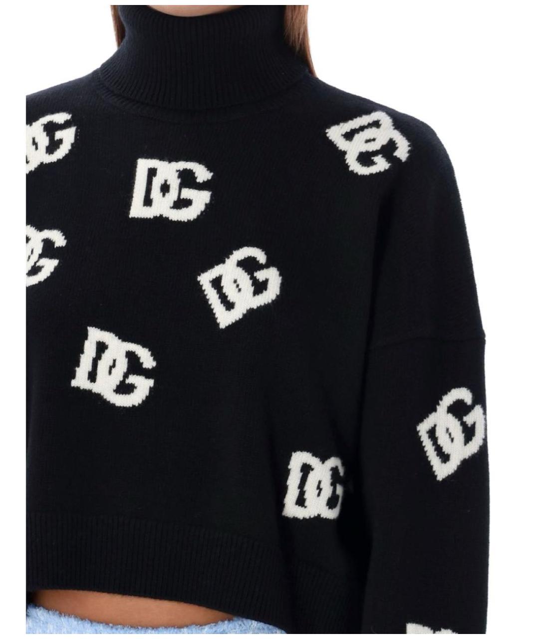 DOLCE&GABBANA Черный хлопковый джемпер / свитер, фото 2