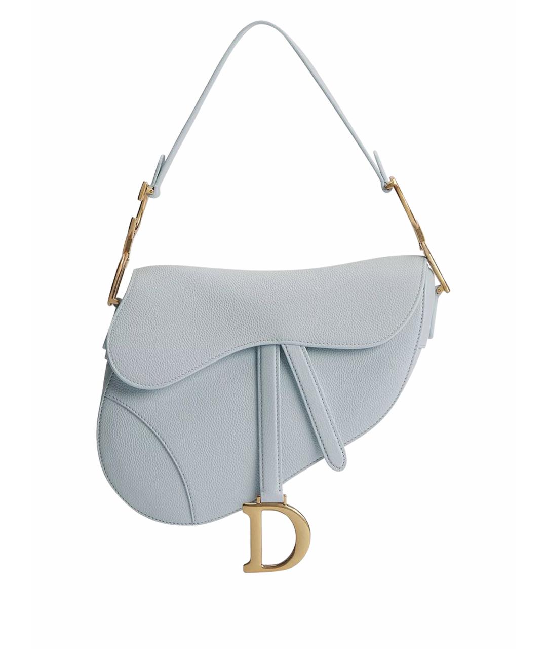 CHRISTIAN DIOR Голубая кожаная сумка через плечо, фото 1