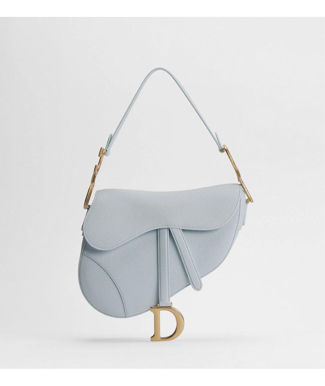 CHRISTIAN DIOR Голубая кожаная сумка через плечо, фото 5