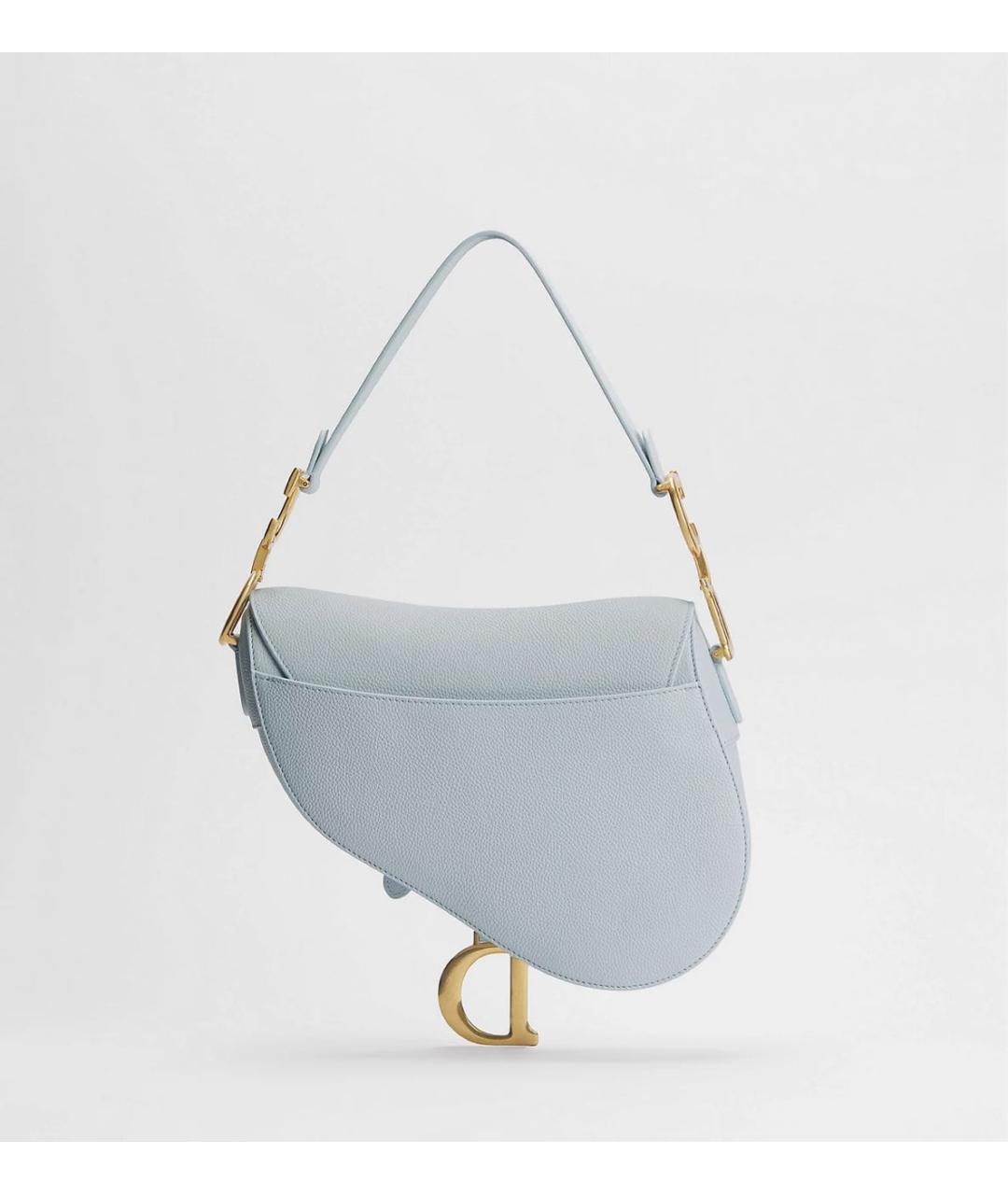 CHRISTIAN DIOR Голубая кожаная сумка через плечо, фото 2