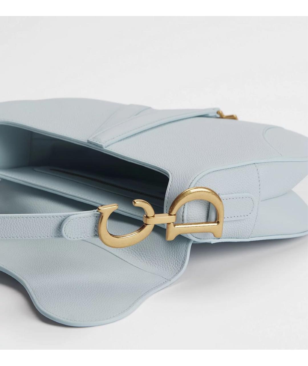 CHRISTIAN DIOR Голубая кожаная сумка через плечо, фото 4