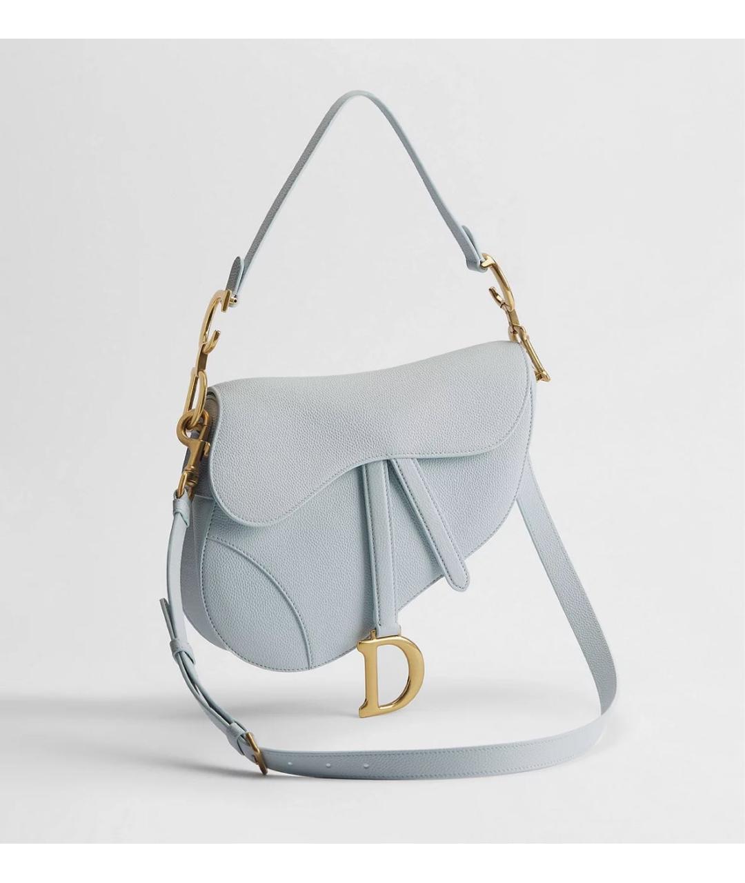 CHRISTIAN DIOR Голубая кожаная сумка через плечо, фото 3
