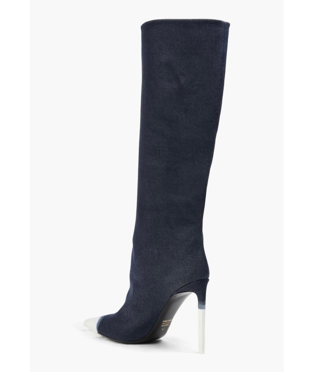 TOM FORD Темно-синие текстильные сапоги, фото 3