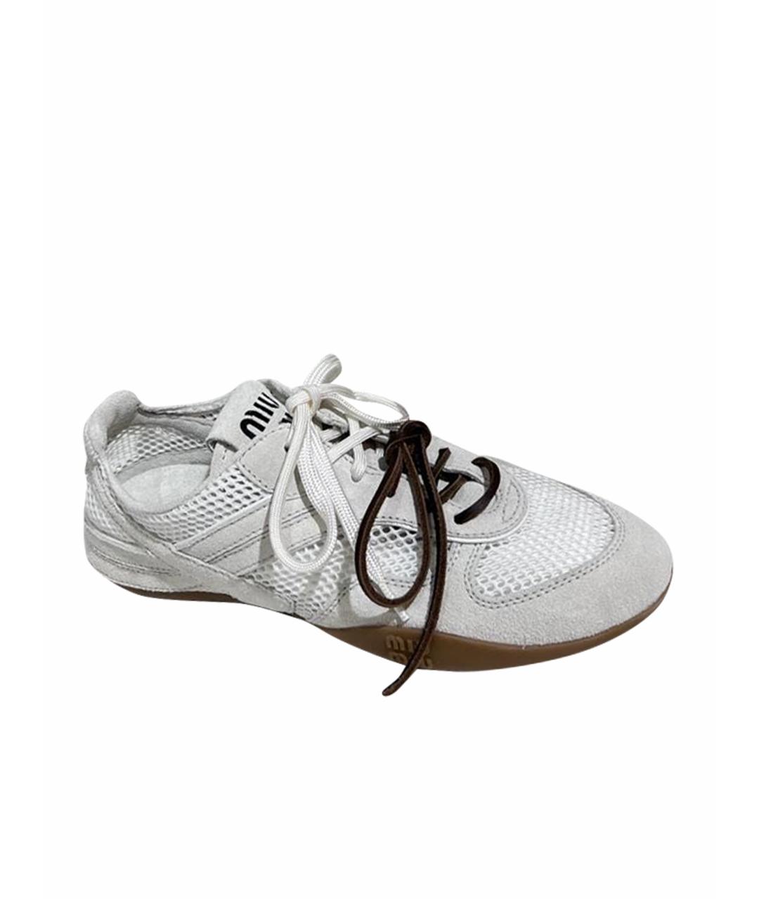 MIU MIU Белые замшевые кеды, фото 1