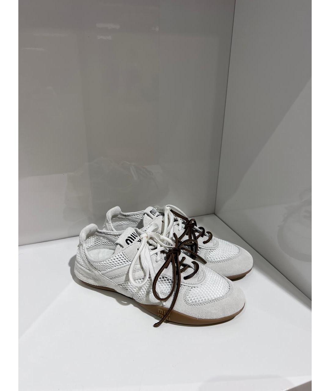 MIU MIU Белые замшевые кеды, фото 3