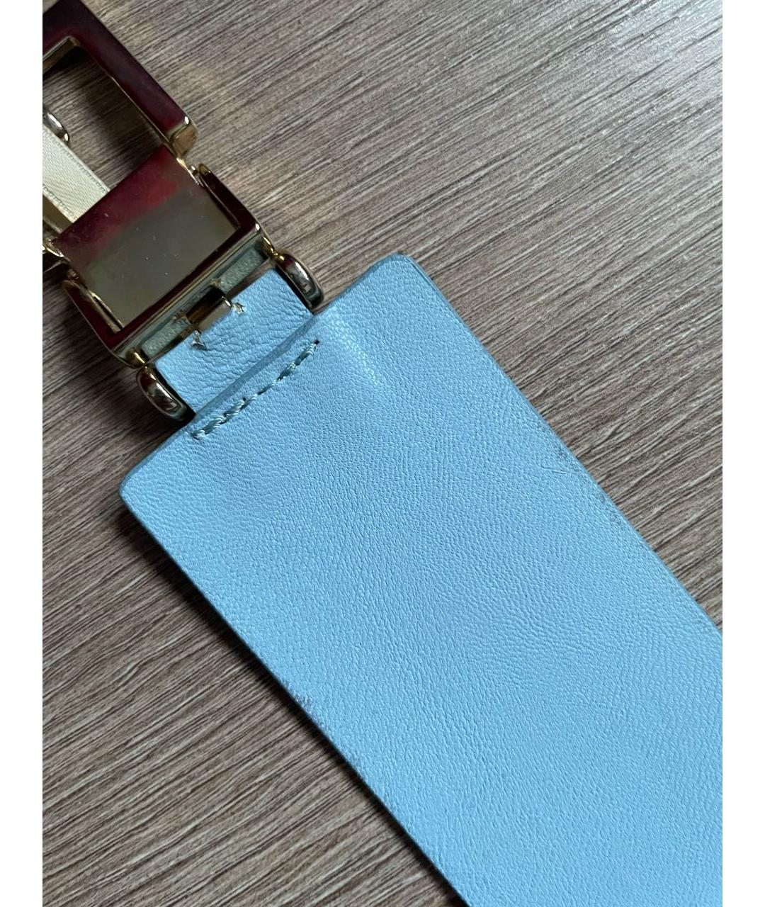 ELISABETTA FRANCHI Голубой ремень из искусственной кожи, фото 2