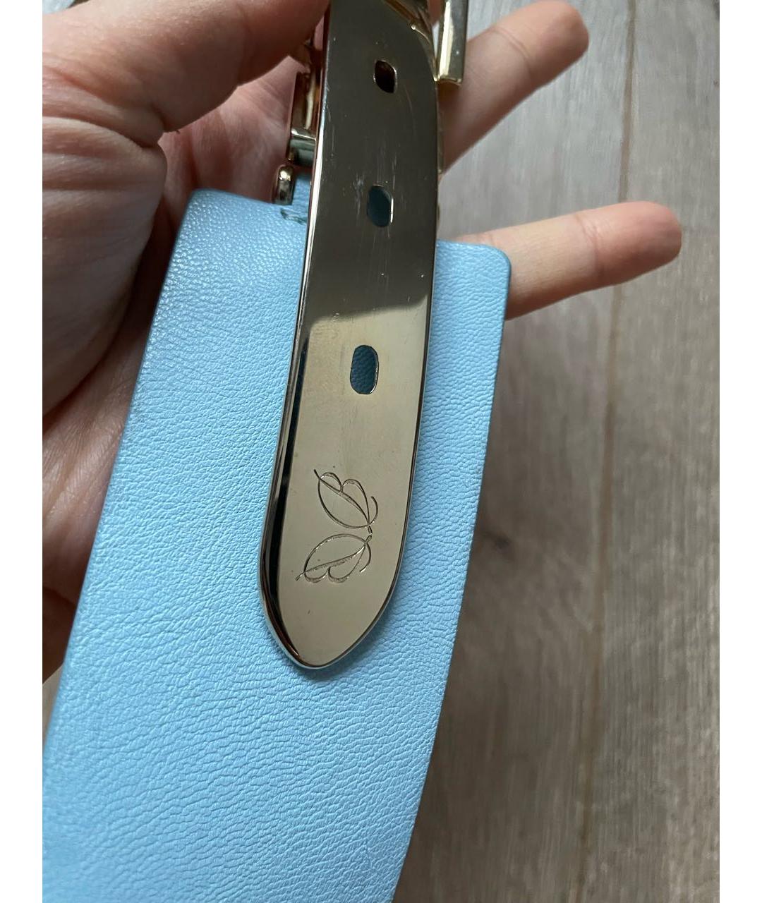 ELISABETTA FRANCHI Голубой ремень из искусственной кожи, фото 4