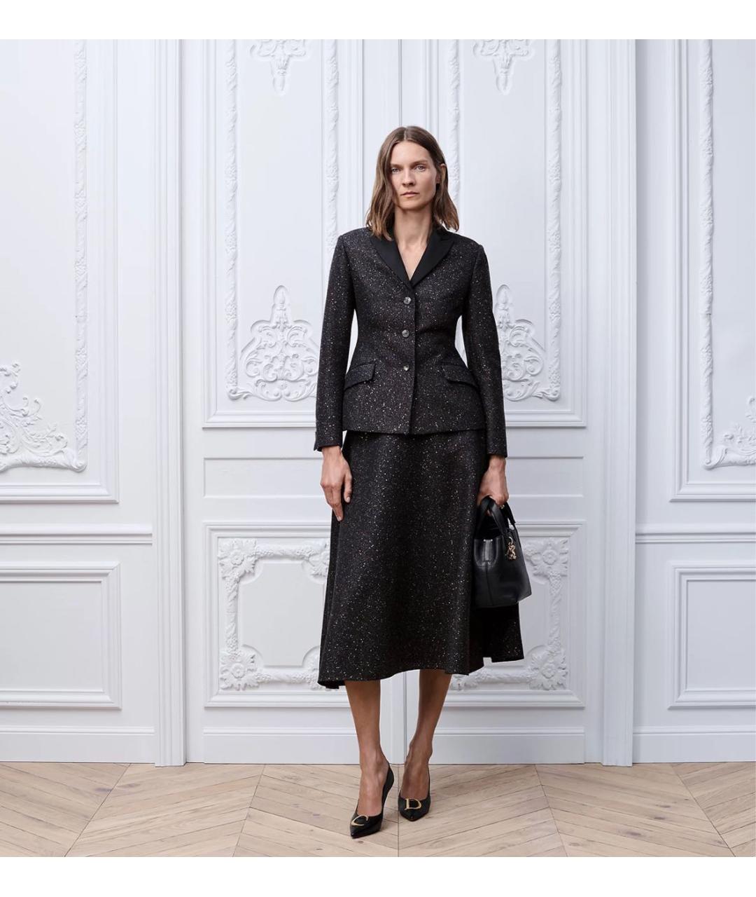 CHRISTIAN DIOR Черный твидовый жакет/пиджак, фото 2