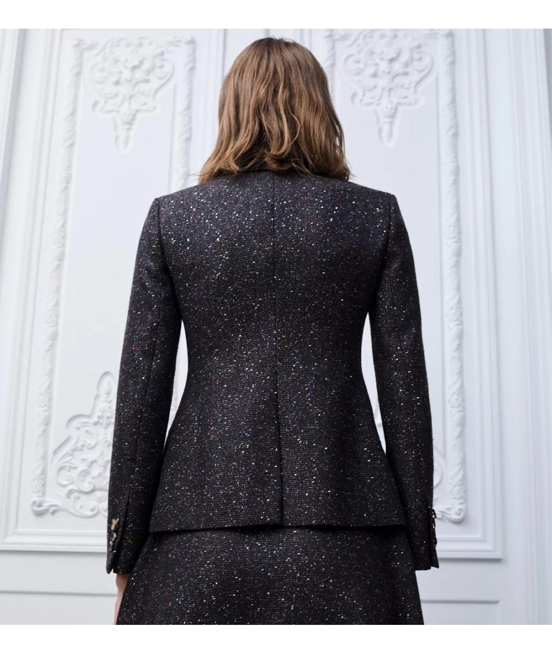 CHRISTIAN DIOR Черный твидовый жакет/пиджак, фото 3