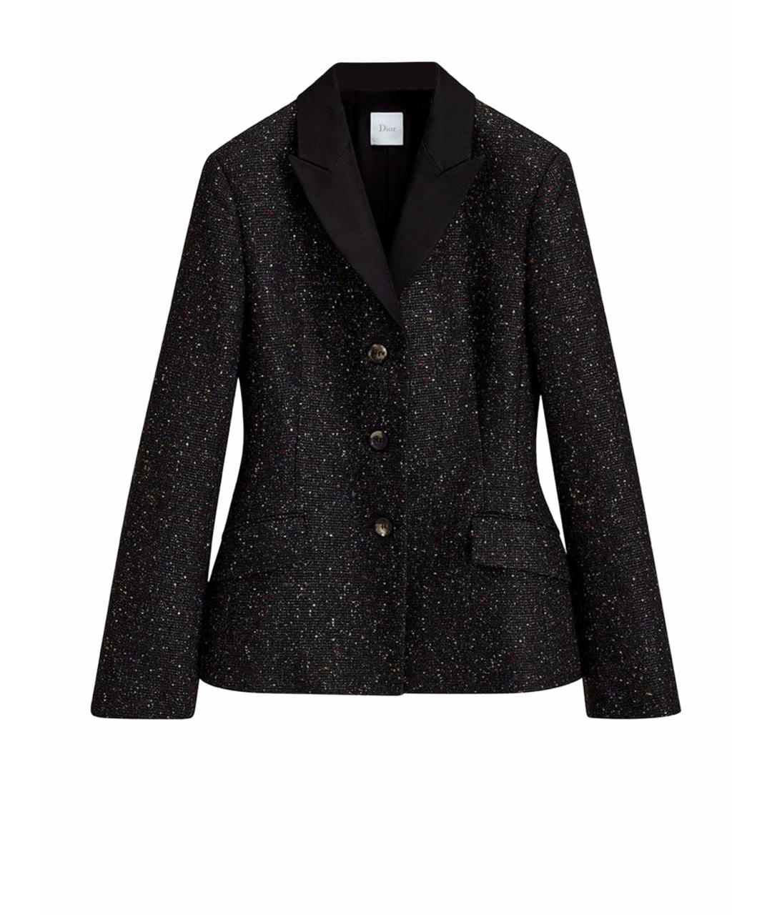 CHRISTIAN DIOR Черный твидовый жакет/пиджак, фото 1