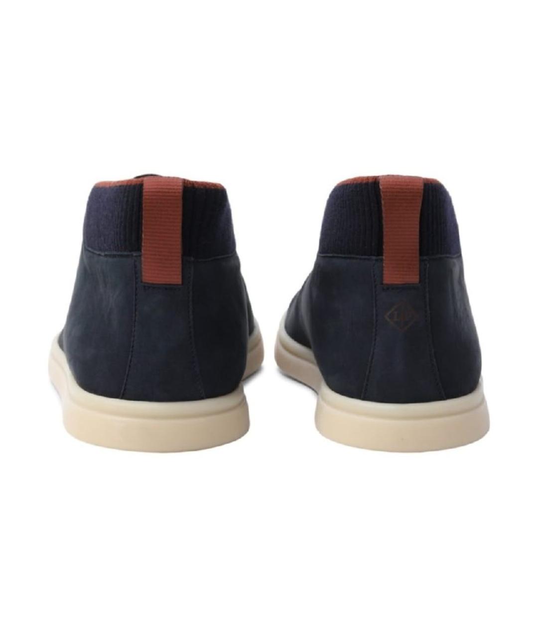 LORO PIANA Темно-синие нубуковые лоферы, фото 4