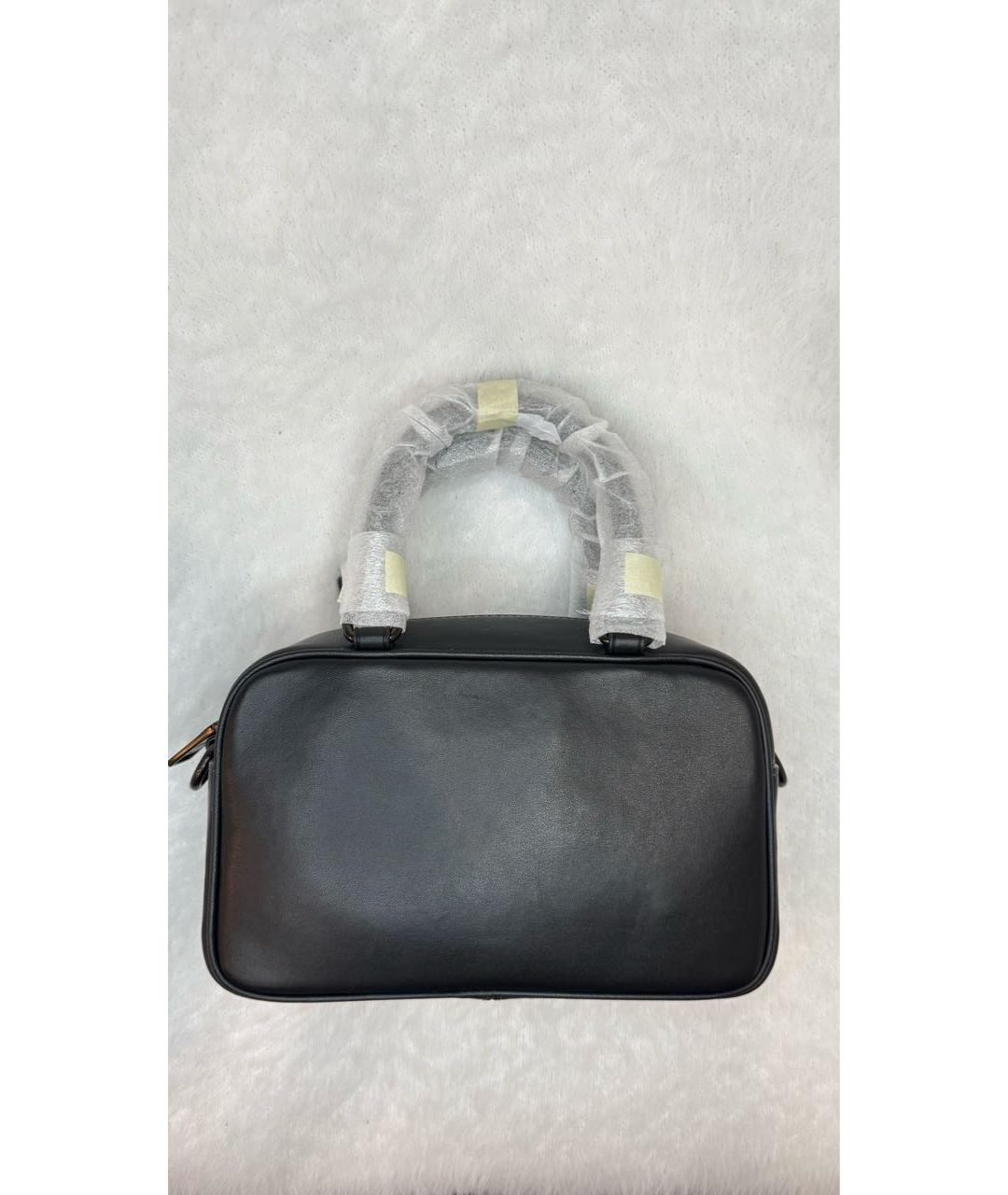 COACH Черная кожаная сумка с короткими ручками, фото 3