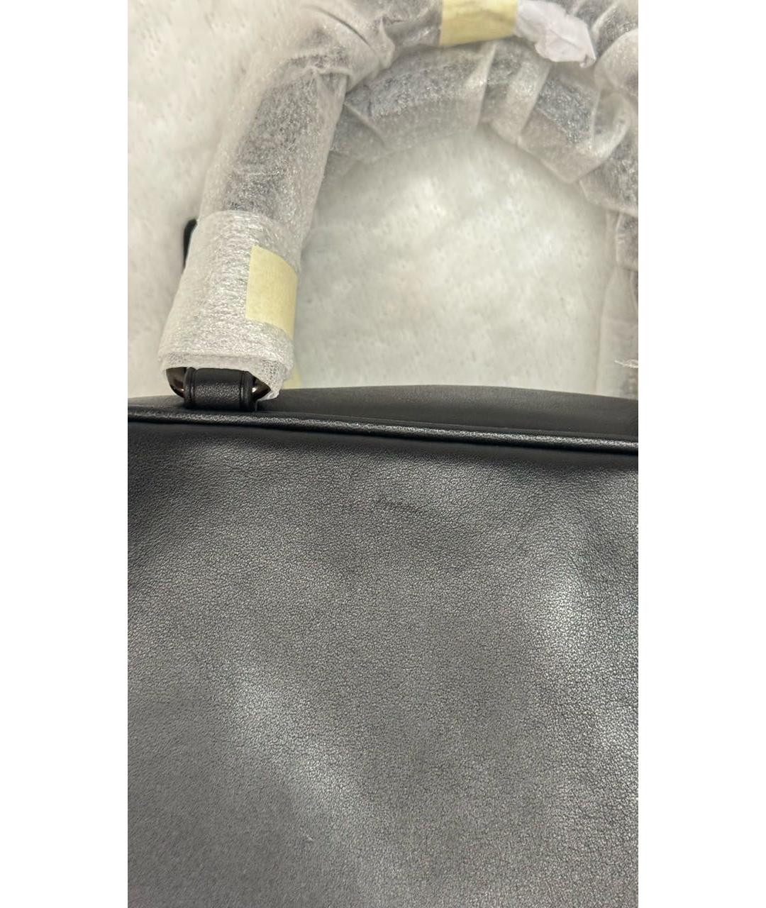 COACH Черная кожаная сумка с короткими ручками, фото 8