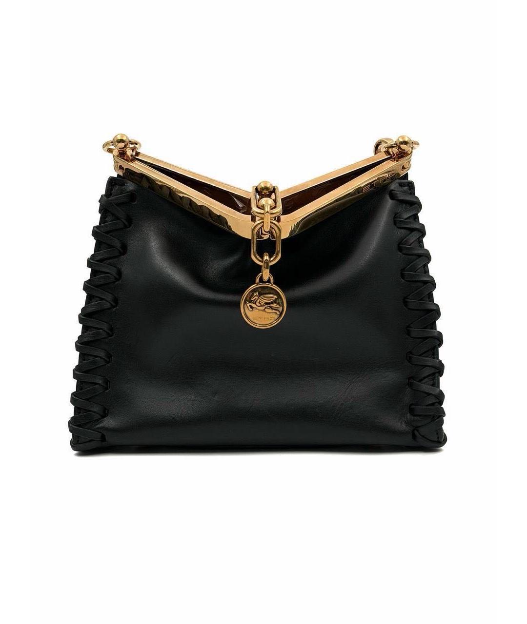 ETRO Черная кожаная сумка через плечо, фото 9