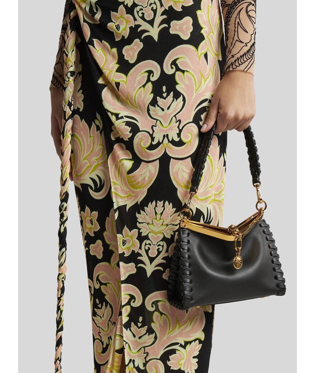 ETRO Черная кожаная сумка через плечо, фото 6