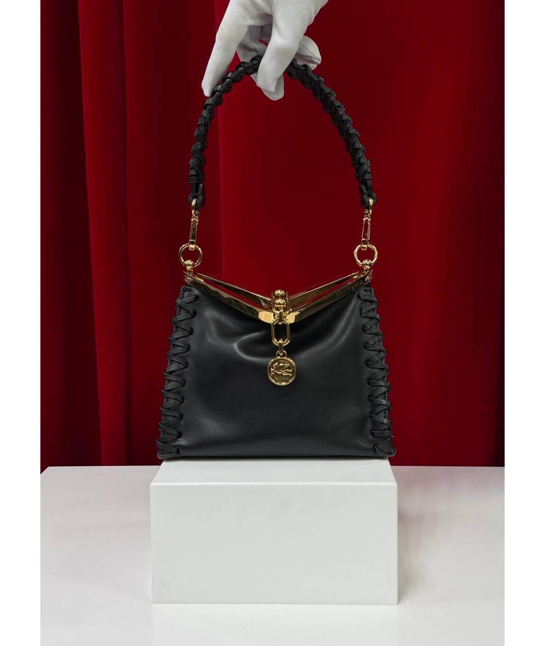 ETRO Черная кожаная сумка через плечо, фото 7