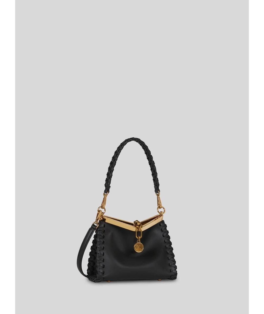 ETRO Черная кожаная сумка через плечо, фото 5