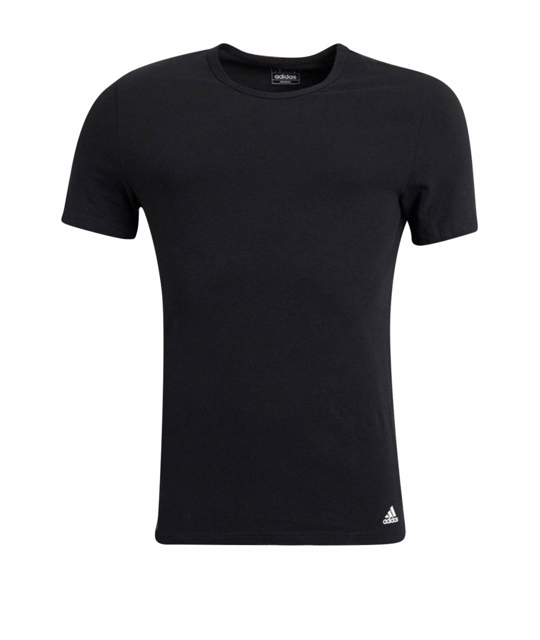 ADIDAS Черная хлопко-эластановая футболка, фото 1