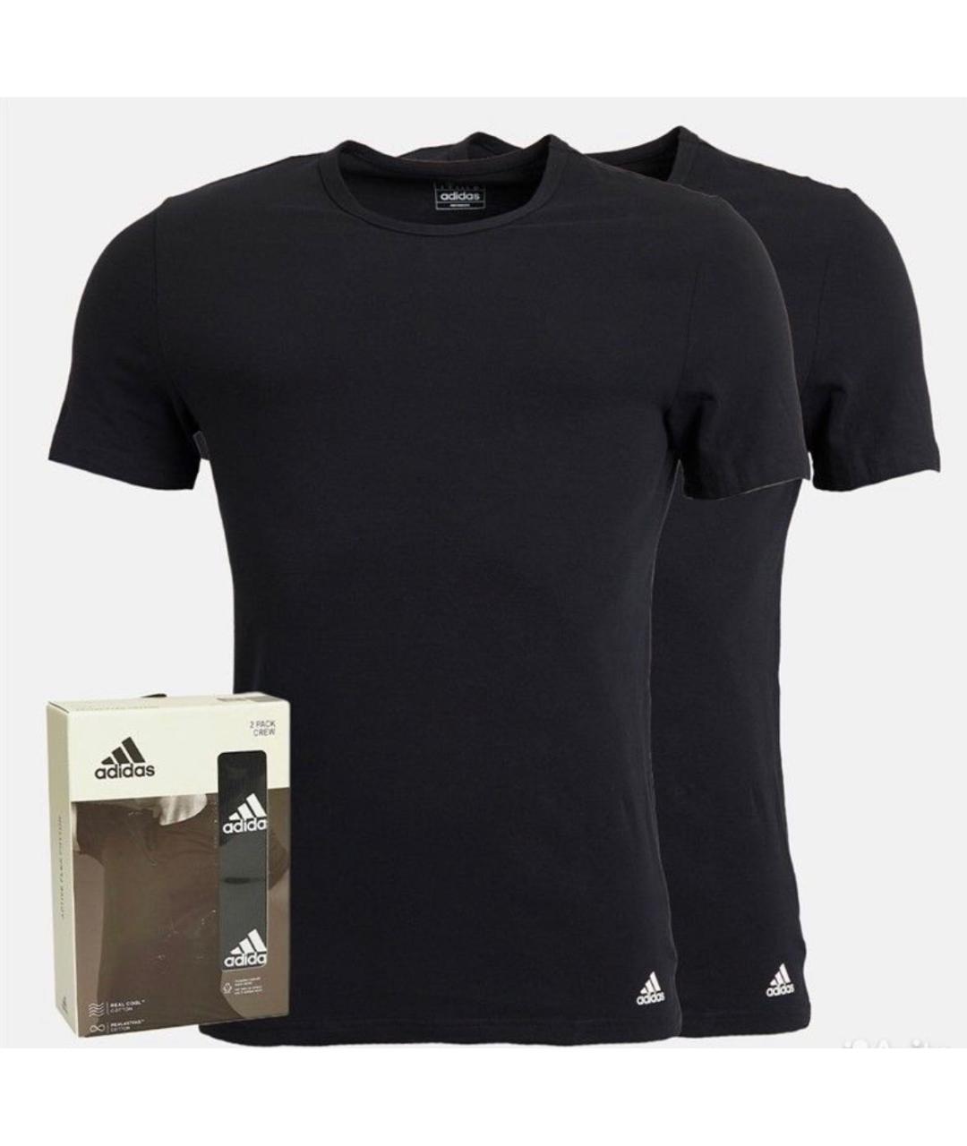 ADIDAS Черная хлопко-эластановая футболка, фото 9