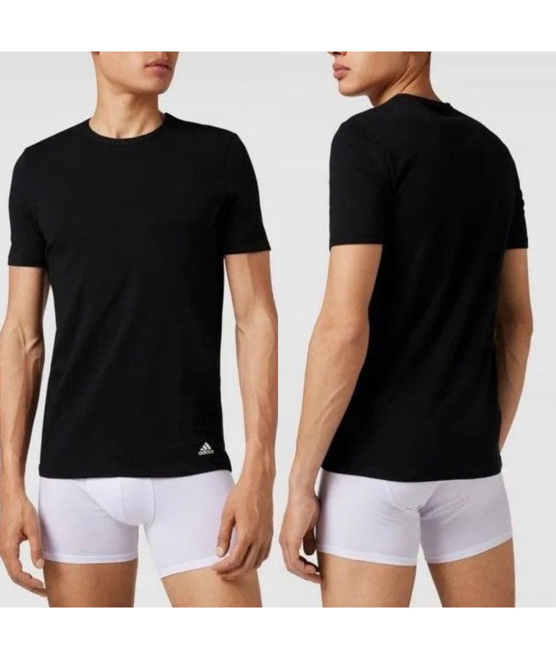 ADIDAS Черная хлопко-эластановая футболка, фото 8