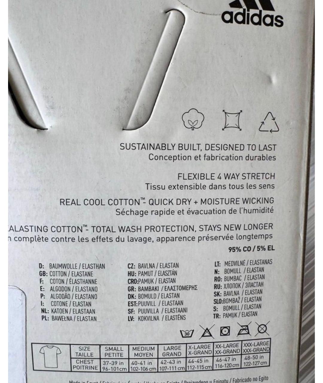 ADIDAS Черная хлопко-эластановая футболка, фото 3