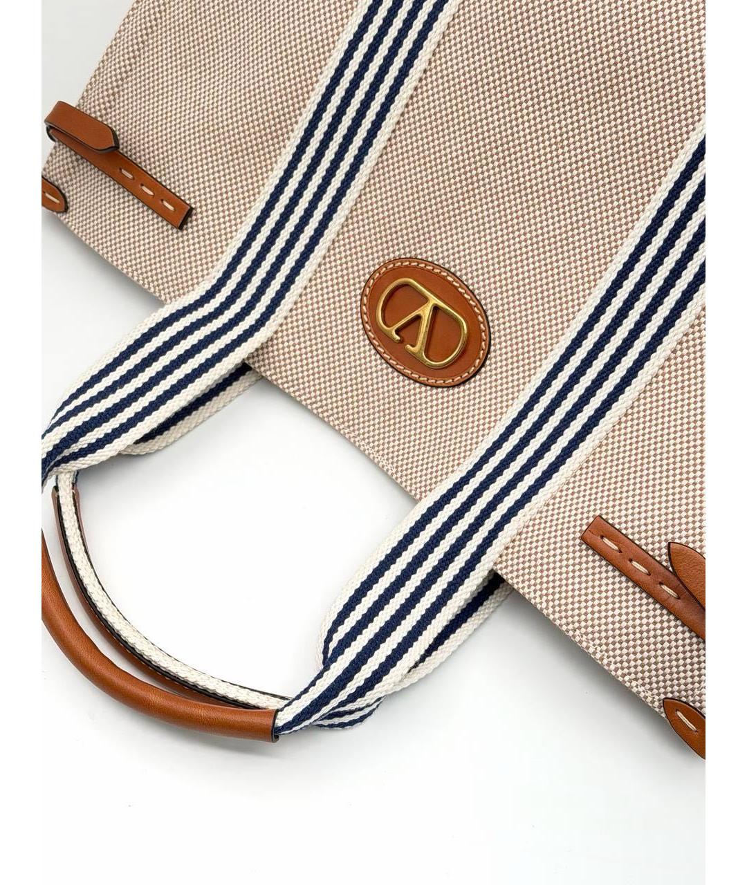 VALENTINO Бежевая сумка тоут, фото 5