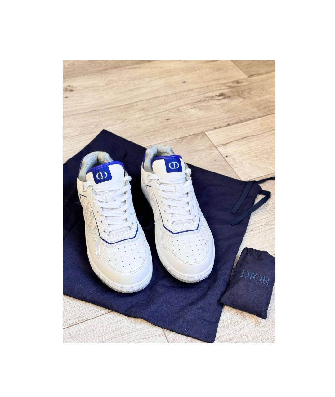 CHRISTIAN DIOR Белые кожаные низкие кроссовки / кеды, фото 3