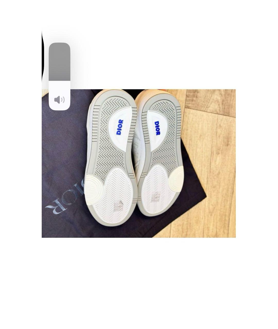 CHRISTIAN DIOR Белые кожаные низкие кроссовки / кеды, фото 4