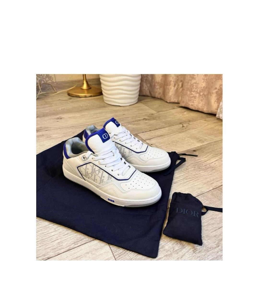 CHRISTIAN DIOR Белые кожаные низкие кроссовки / кеды, фото 5