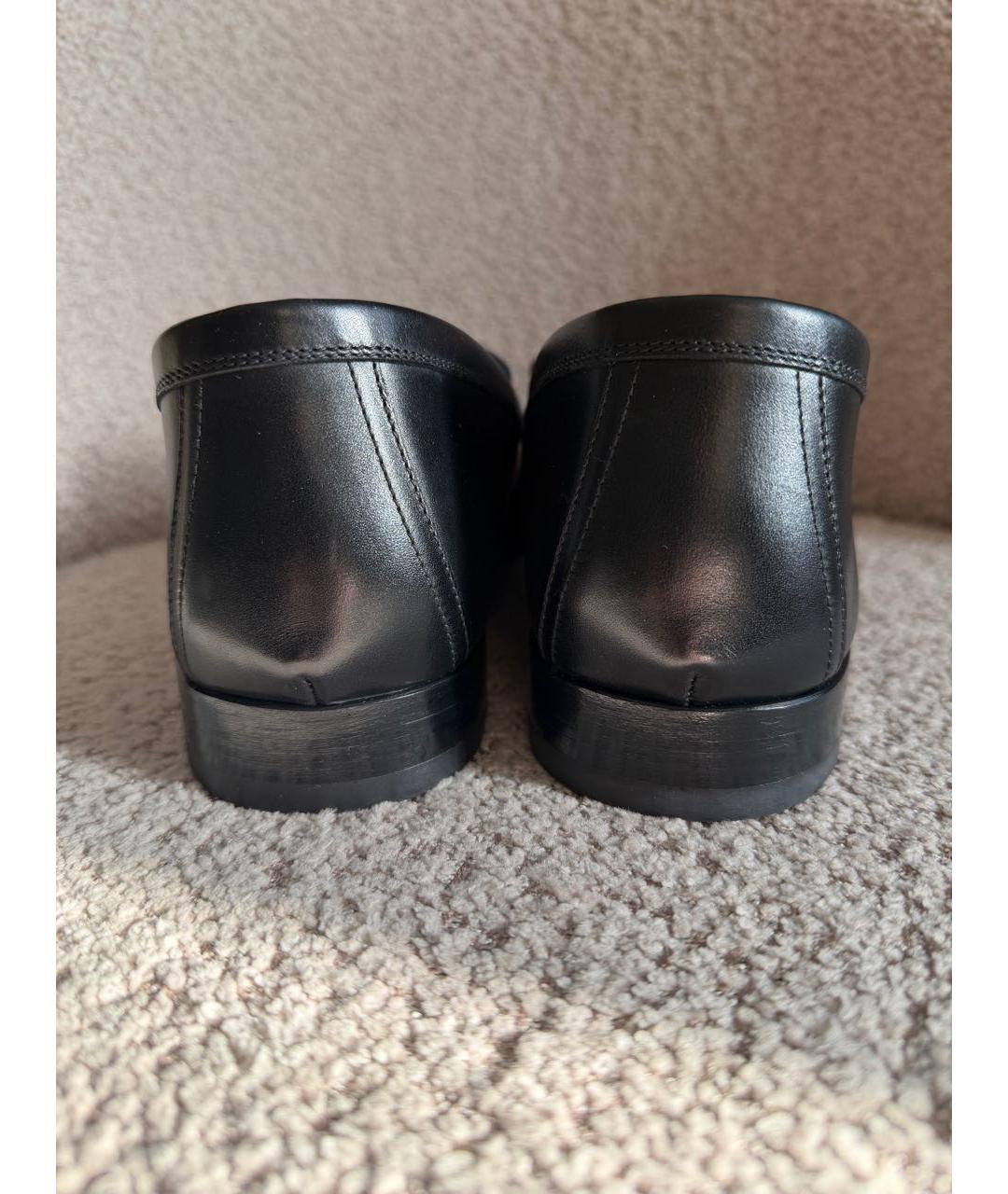 HERMES Черные кожаные лоферы, фото 4