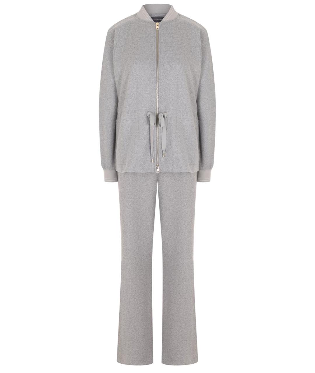 LORENA ANTONIAZZI Серый шерстяной костюм с брюками, фото 1