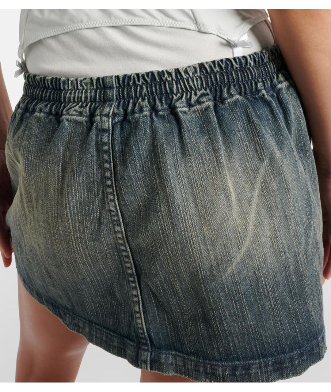 BALENCIAGA Синяя хлопковая юбка мини, фото 5