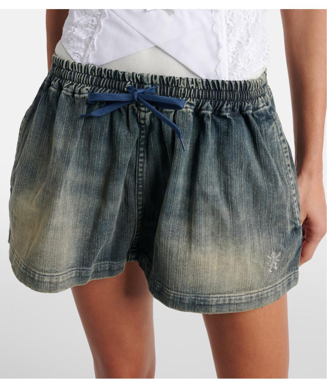 BALENCIAGA Синяя хлопковая юбка мини, фото 4